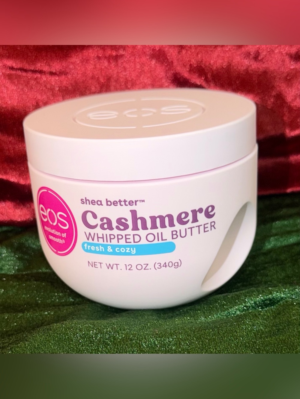 eos Cashmere Whipped Oil Butter - White with Pink and Purple Accents